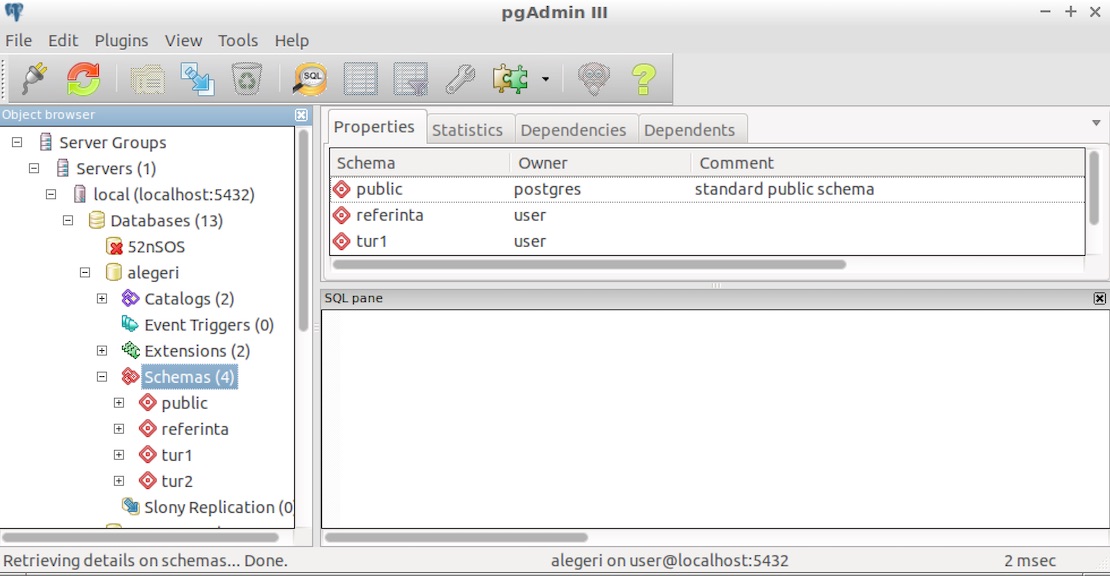 Inspectarea rezultatelor comenzilor SQL folosind pgAdmin III