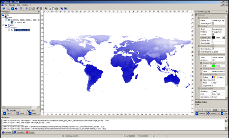Datele în format GRID și vector încărcate în SAGA GIS