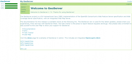 Geoserver Welcome Page