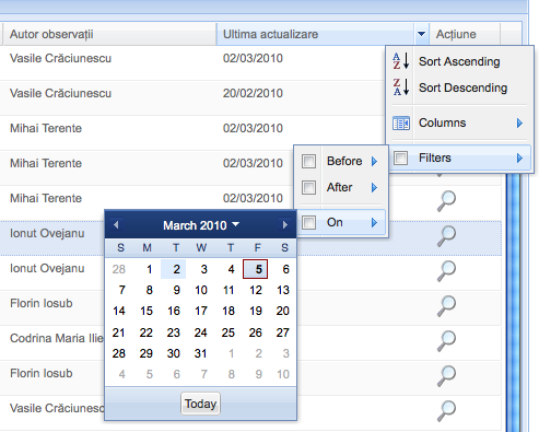 Date filtering