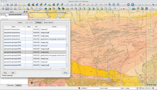 Exemplu accesare hărți via WMS-C în QGIS
