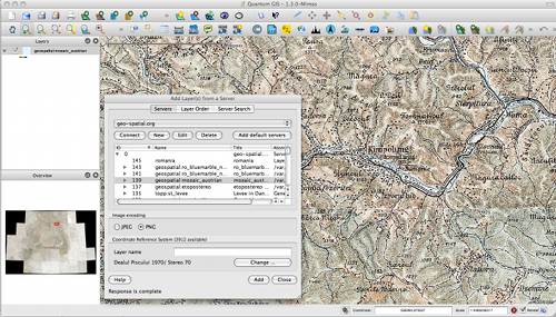 Exemplu accesare hărți via WMS în QGIS